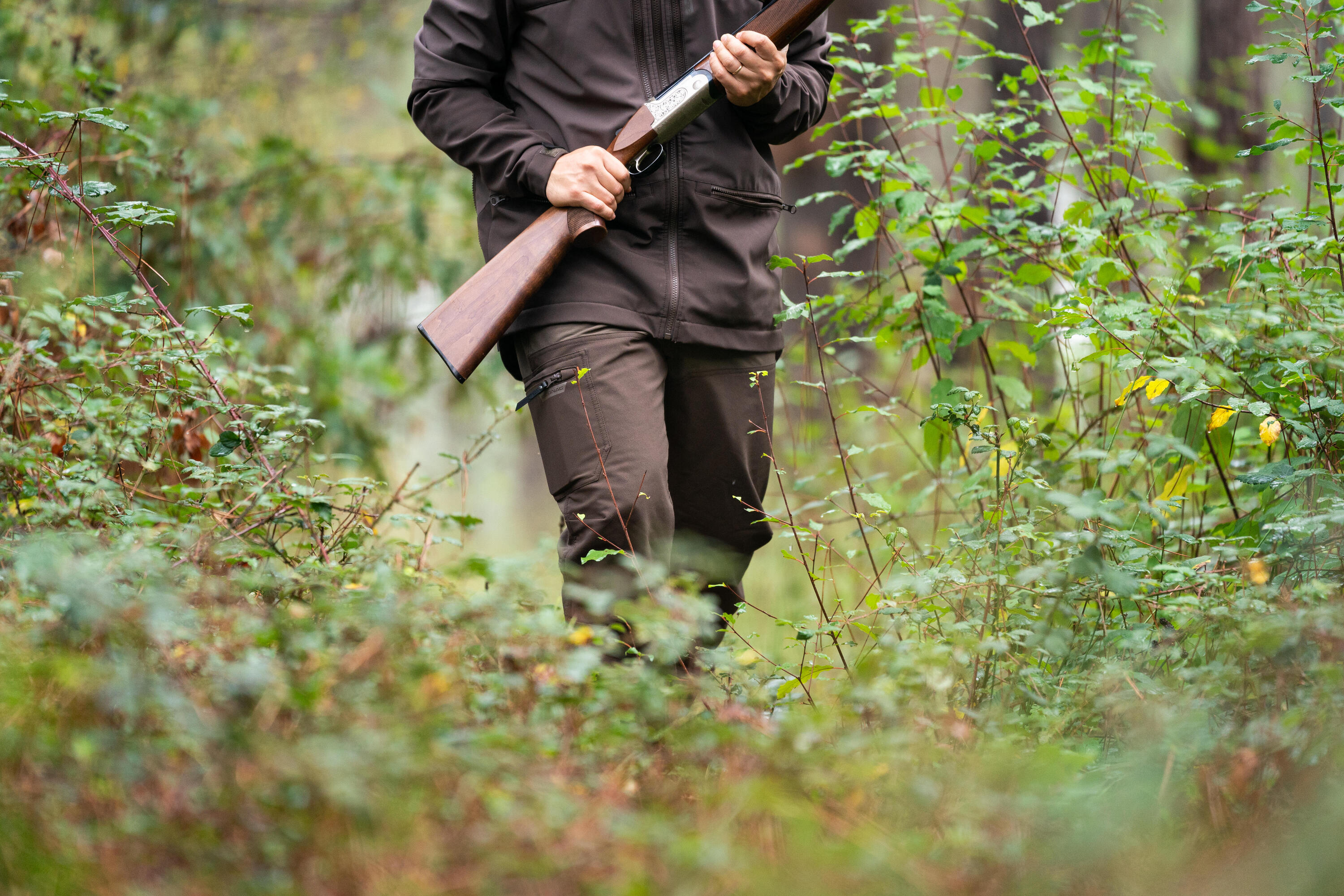 Pantalon de chasse temps sec - Renfort 500 marron 15/16