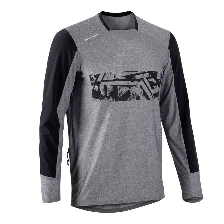 Men mountain bike long sleeved jersey st 100 - grey