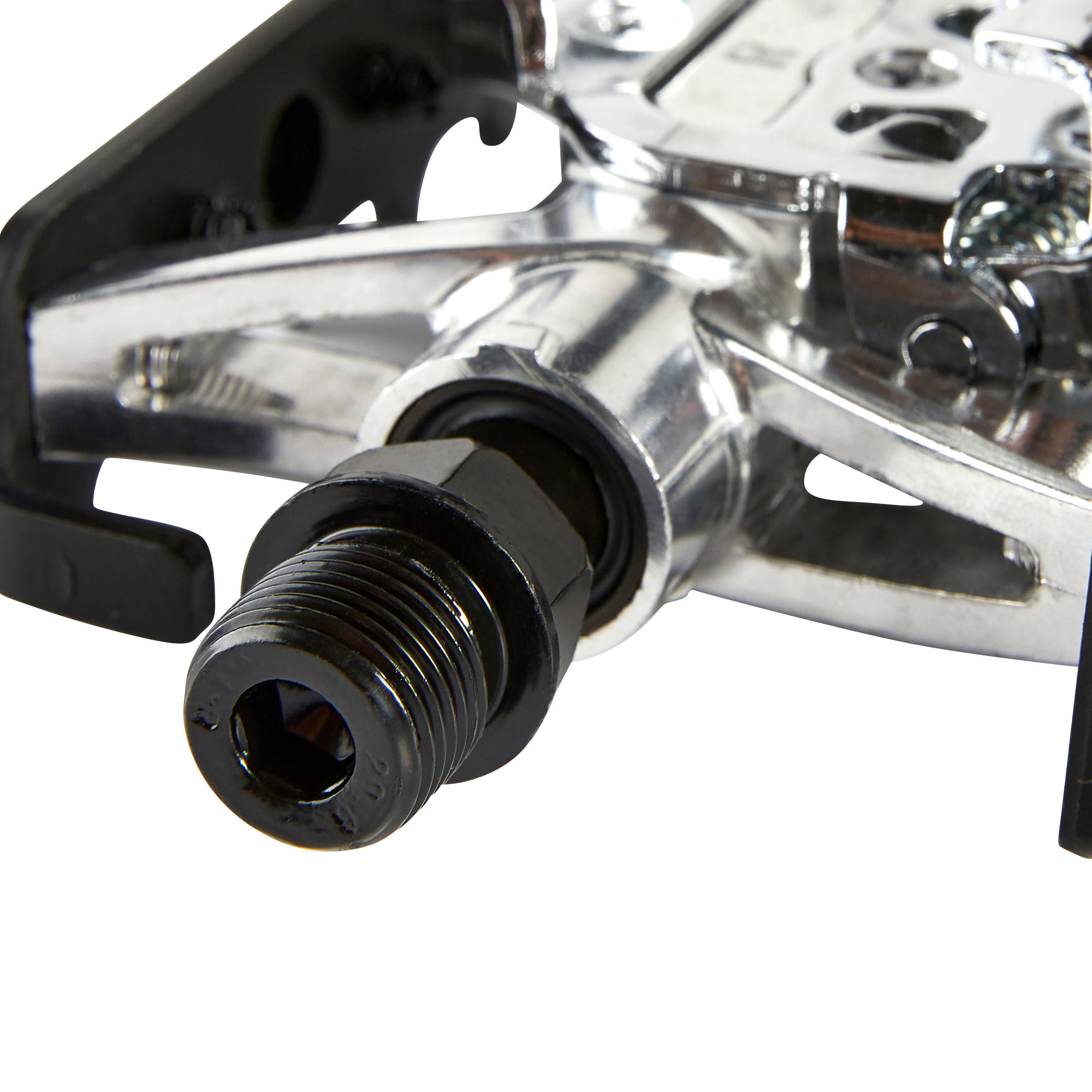 Clipless Flat Aluminum Mountain Bike Pedals - 500 Black - ROCKRIDER