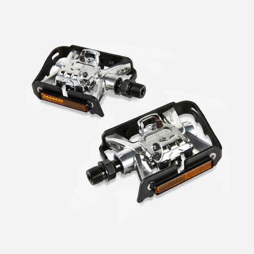 
      SPD-Compatible Clipless Flat Mountain Bike Pedals
  