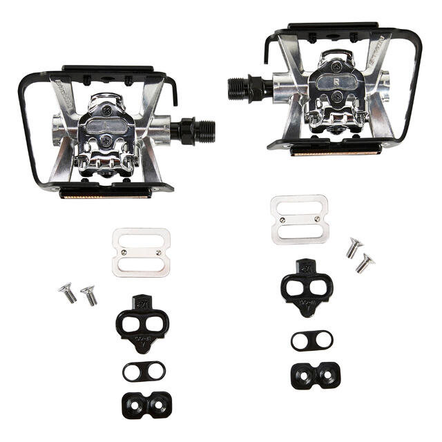 Pedale 2-in-1-Klickpedale MTB Aluminium 500 schwarz