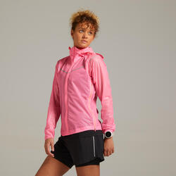 女款防水跑步外套Kiprun Light - 粉色
