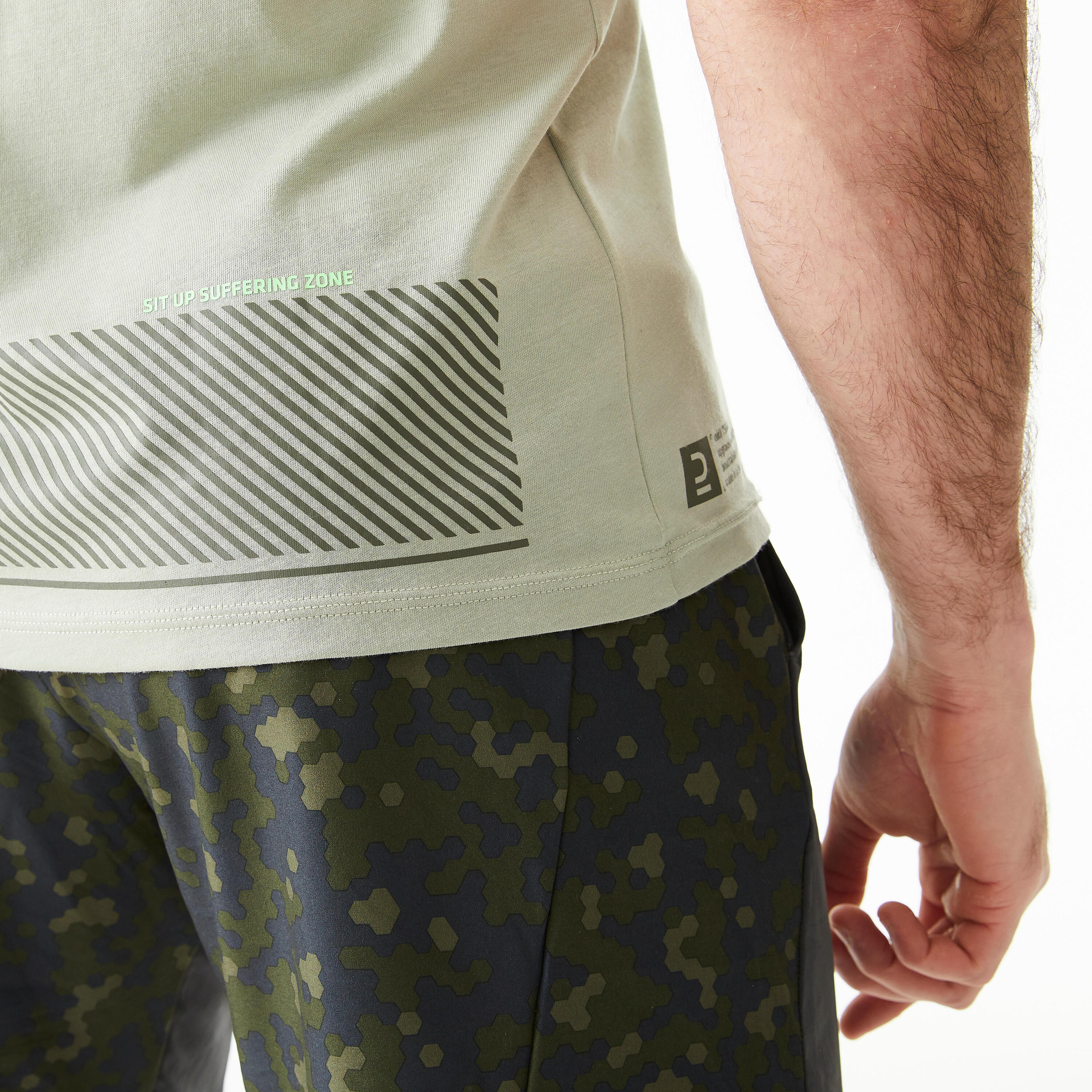 Men's Cross-Training Shorts - Grey/Green 6/8