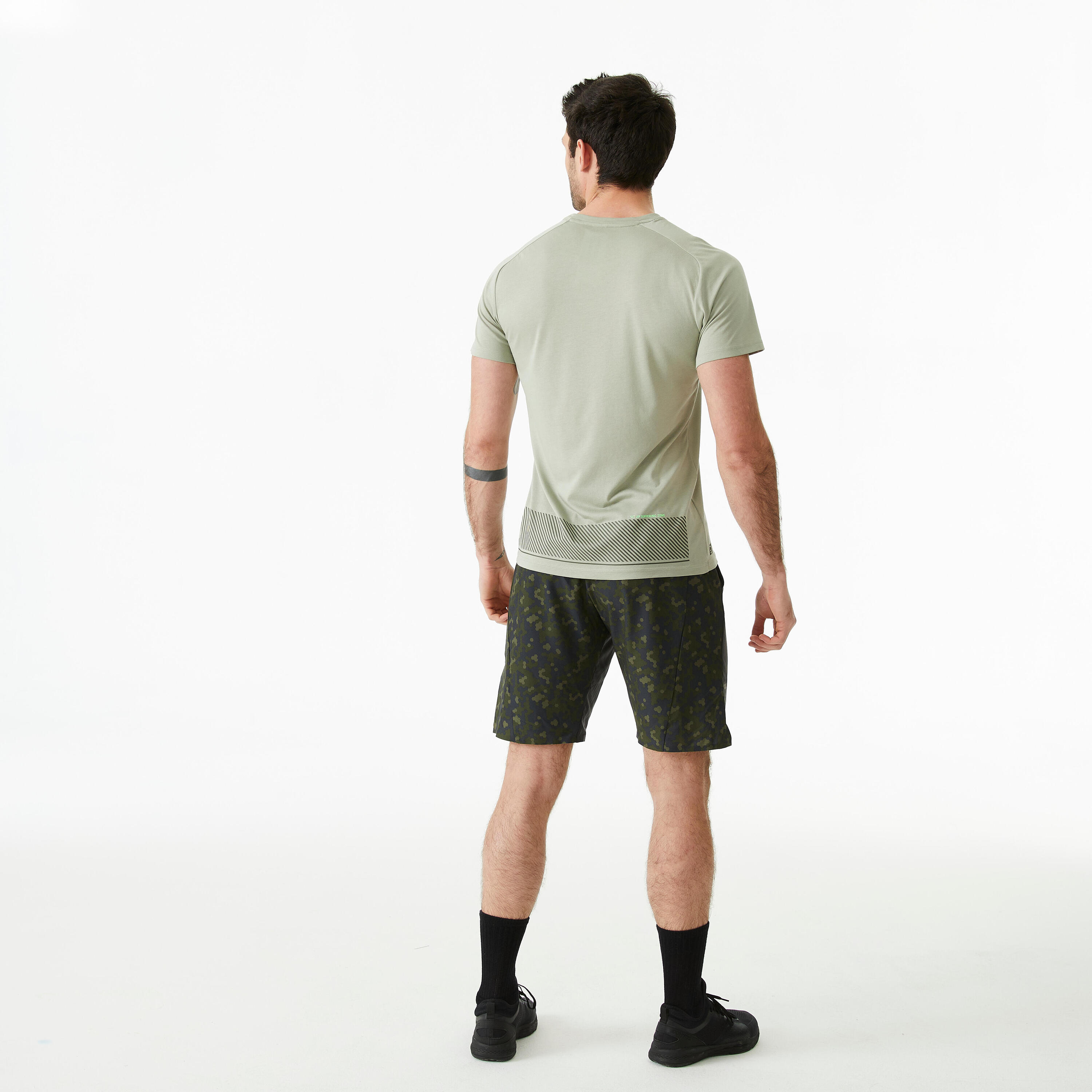 Men's Cross-Training Shorts - Grey/Green 4/8