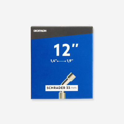 Fahrradschlauch 12 x 1,4/1,9 mit gekrümmtem Autoventil (Schrader)