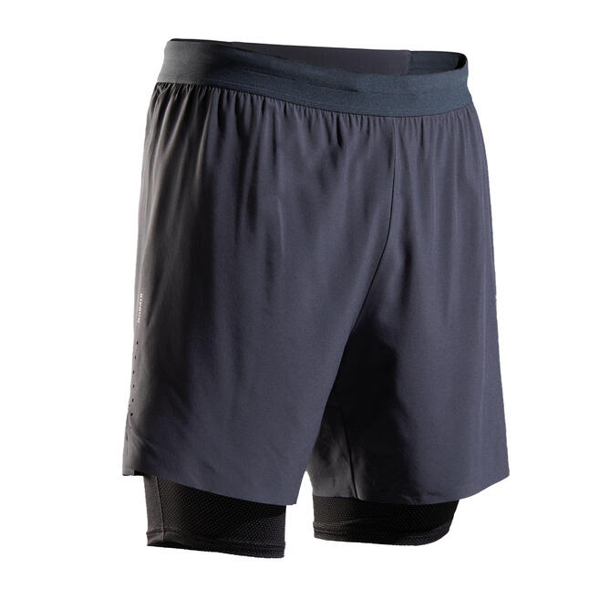 Kiprun Men's Running 2in1 Tight Shorts Decathlon
