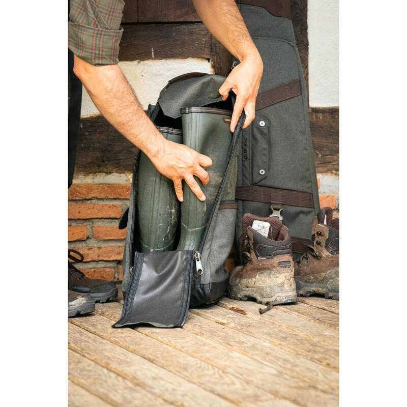 Bolsa Para Transporte Botas Caza Solognac 500 Reforzada Multibolsillos Verde