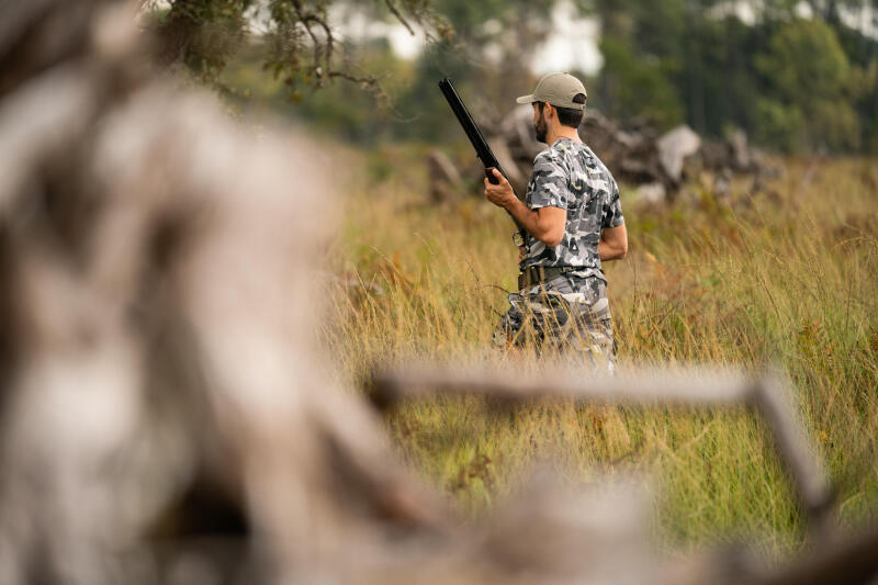 Koszulka outdoor z krótkim rękawem Solognac 100 camo woodland