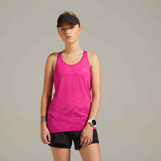 500 women's warm running/jogging trousers - purple