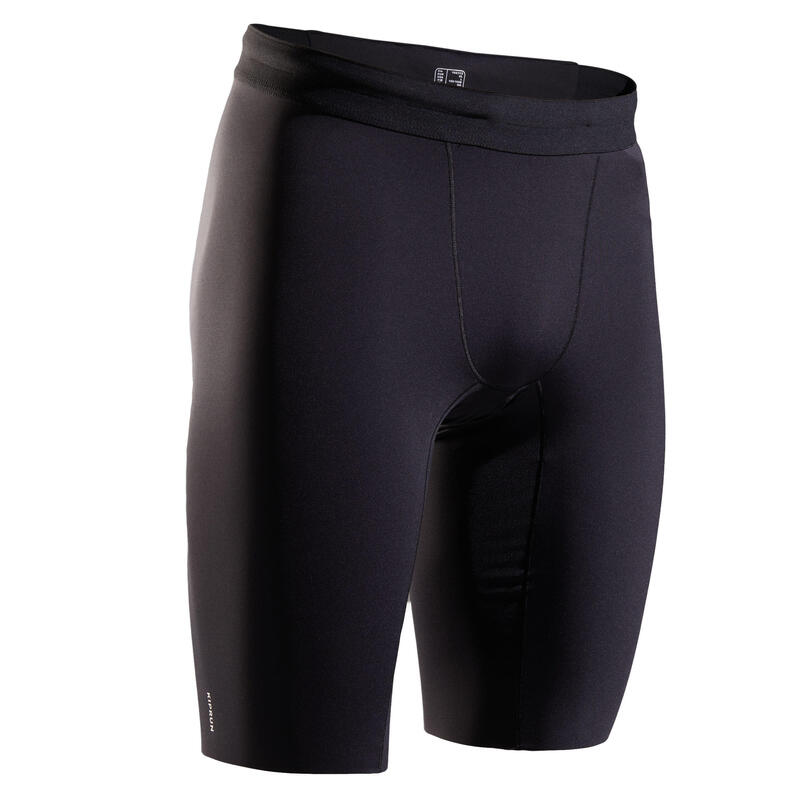 Laufshorts Tights Kiprun Herren schwarz