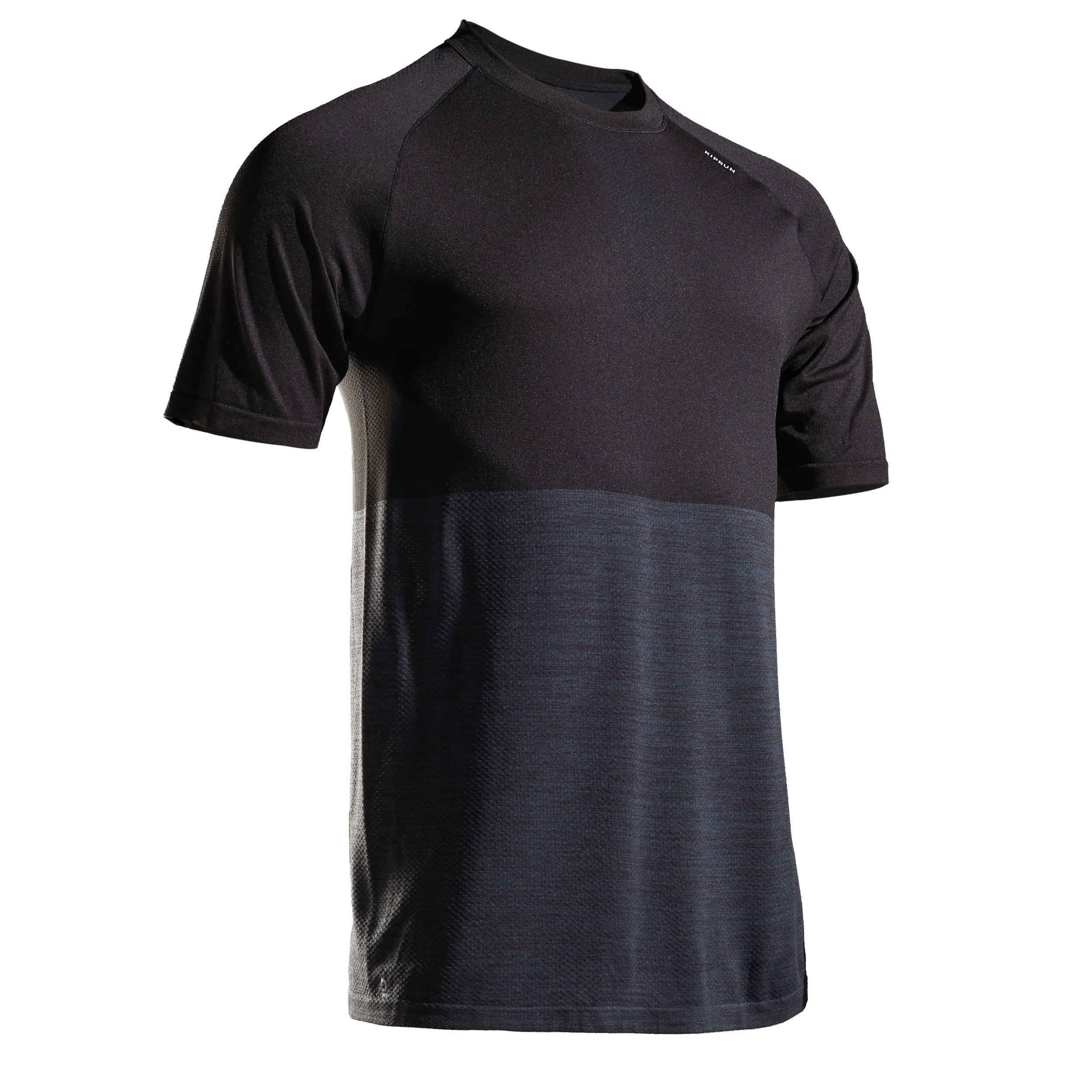 Men's Running T-Shirt - Grey/Black - KIPRUN