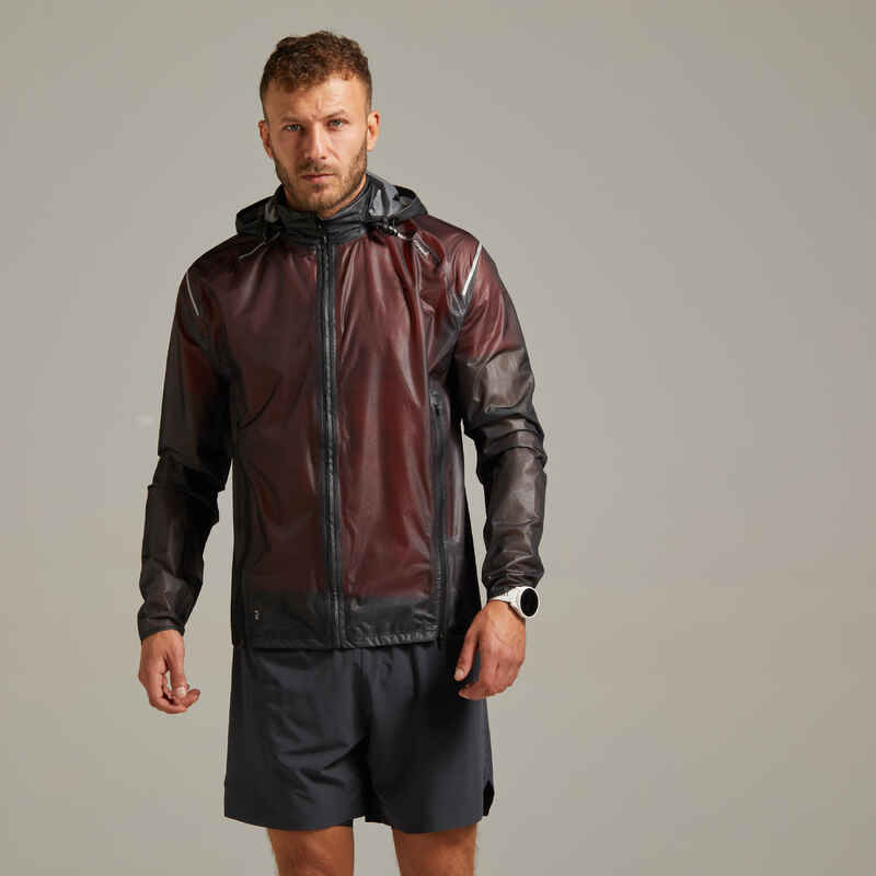 Chaqueta trail running Hombre impermeable Kiprun light negro