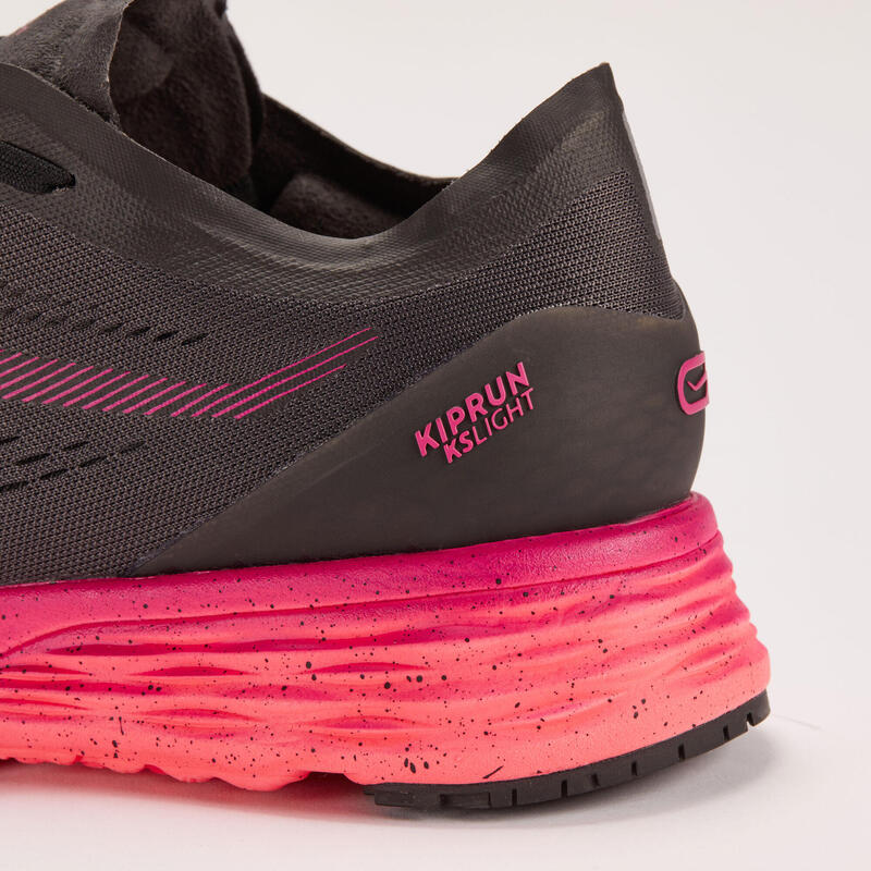 Scarpe running donna KIPRUN KS LIGHT nero-rosa