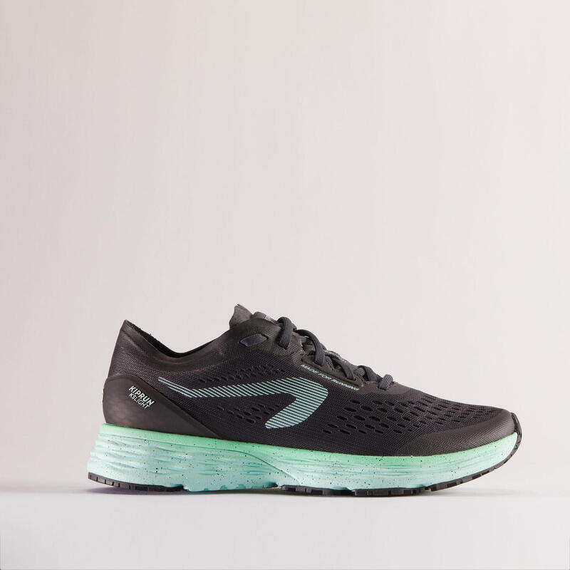 Zapatillas Running Kiprun KS Light Mujer Negro Verde