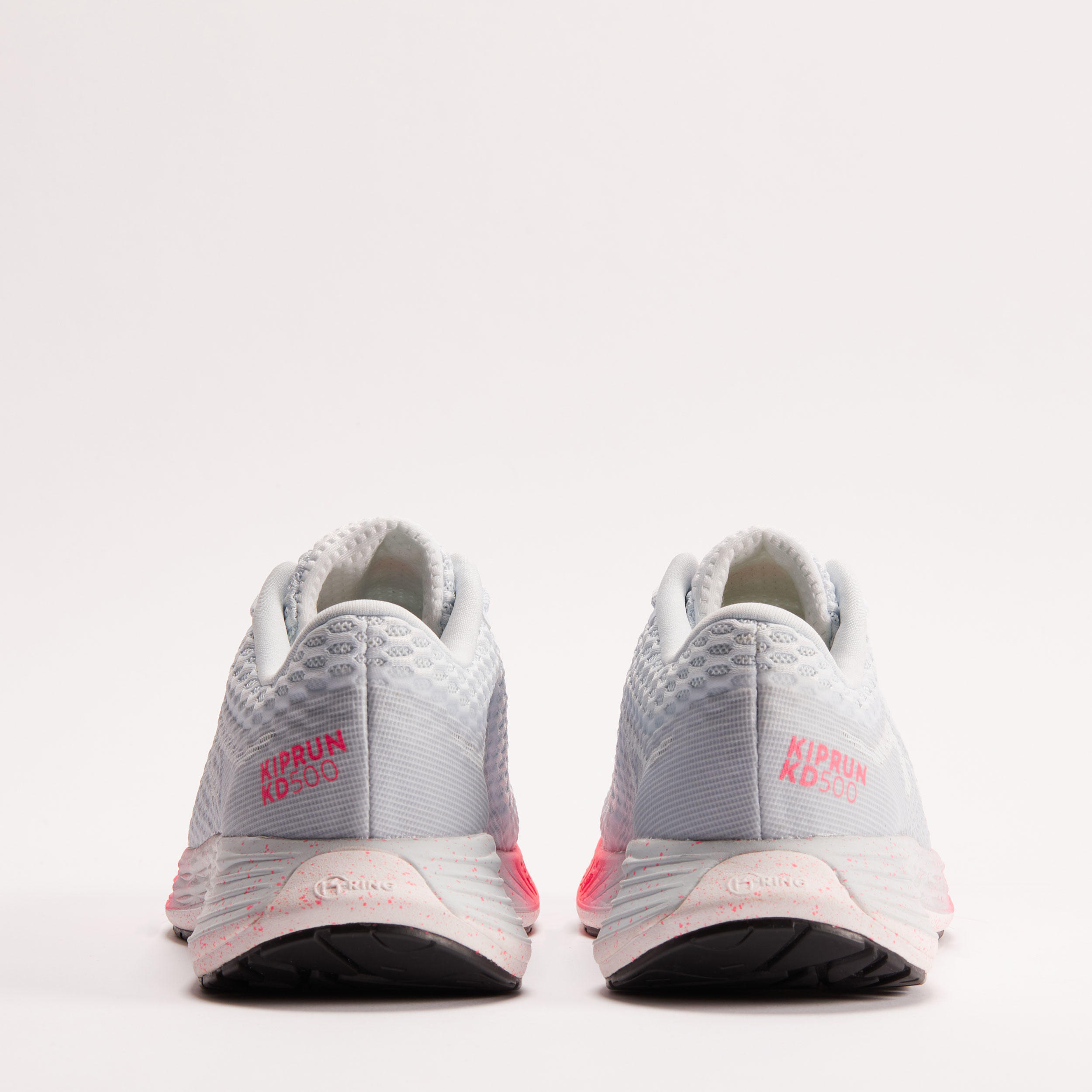 Women s Running Shoes Kiprun KD 500 grey pink Decathlon