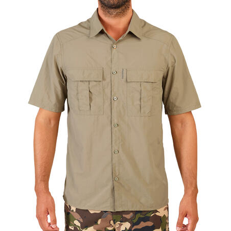 Chemise manches courtes respirante chasse  Homme - SG100 vert clair