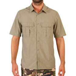 Erkek Kısa Kollu Avcı Gömleği - Yeşil - Avcılık ve Doğa Gözlemi - 100