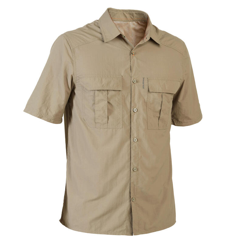 Erkek Kısa Kollu Avcılık Gömleği - Açık Yeşil - SG100