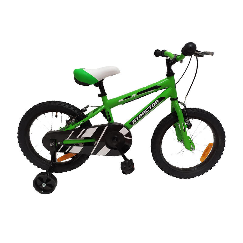 BICICLETA DE NIÑOS ATRACTOR MTB GREEN 16 PULGADAS 4,5-6 AÑOS VERDE