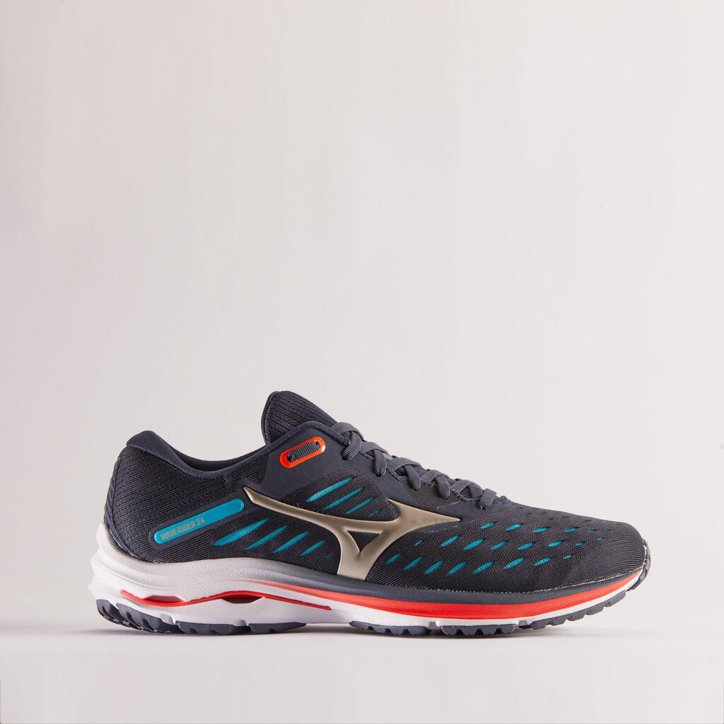 Mizuno wave rider 24 men's running shoes - blue red