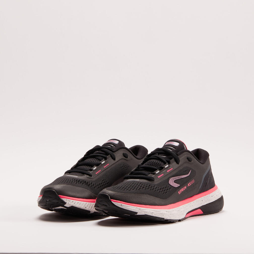 Dámska bežecká obuv Kiprun KS500 čierno-ružová