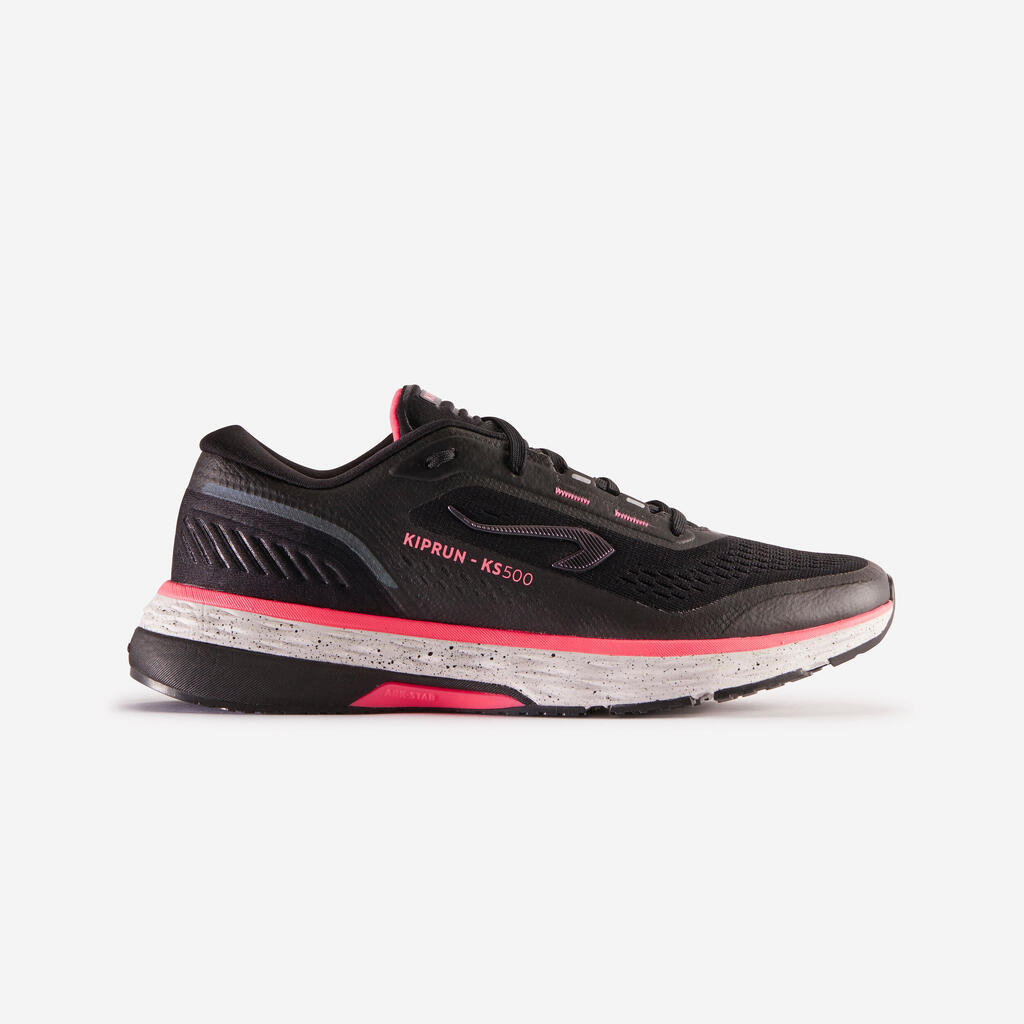 ZAPATILLAS RUNNING KIPRUN KS500 MUJER NEGRO ROSADO