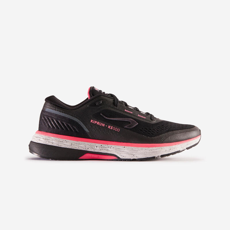 Laufschuhe Damen - Kiprun KS500 schwarz/rosa