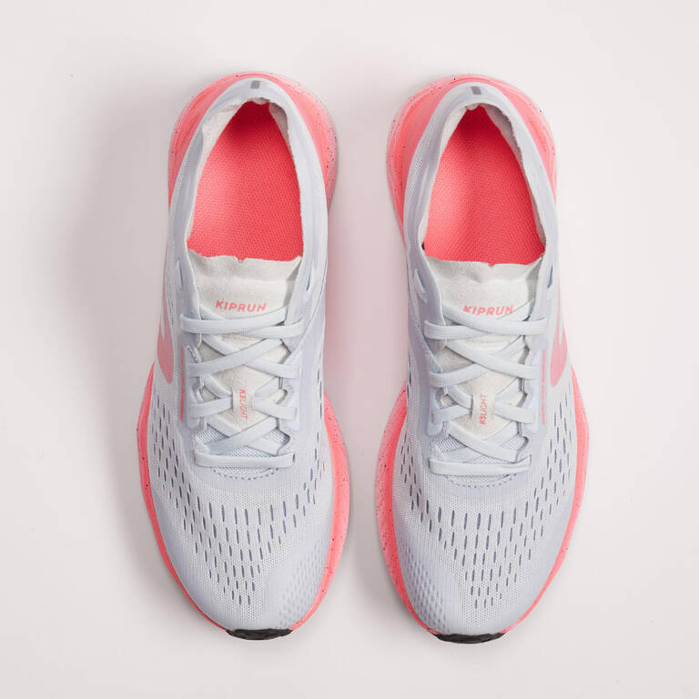Sepatu Lari Kiprun KS Light Wanita - abu-abu pink muda