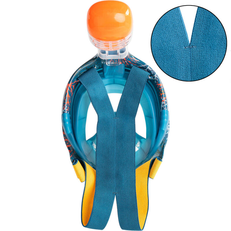 Volgelaats-snorkelmasker voor kinderen Easybreath XS 6-10 jaar koraalblauw