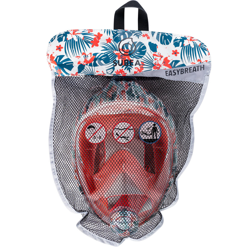 Detská celotvárová maska na šnorchlovanie Easybreath XS (6-10 r) modrá