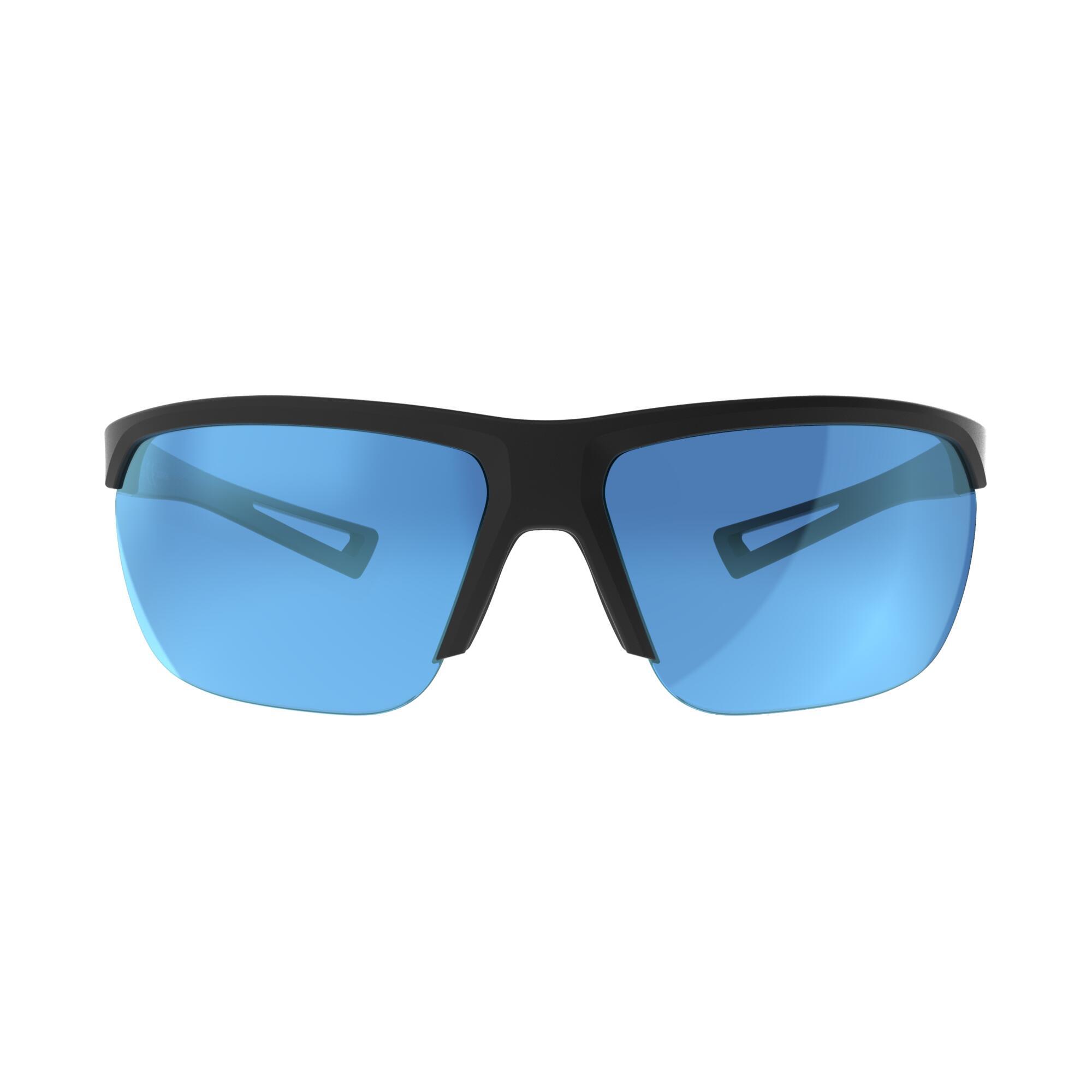 Occhiali running adulto RUNSPORT categoria 3 nero-azzurro KALENJI |  DECATHLON