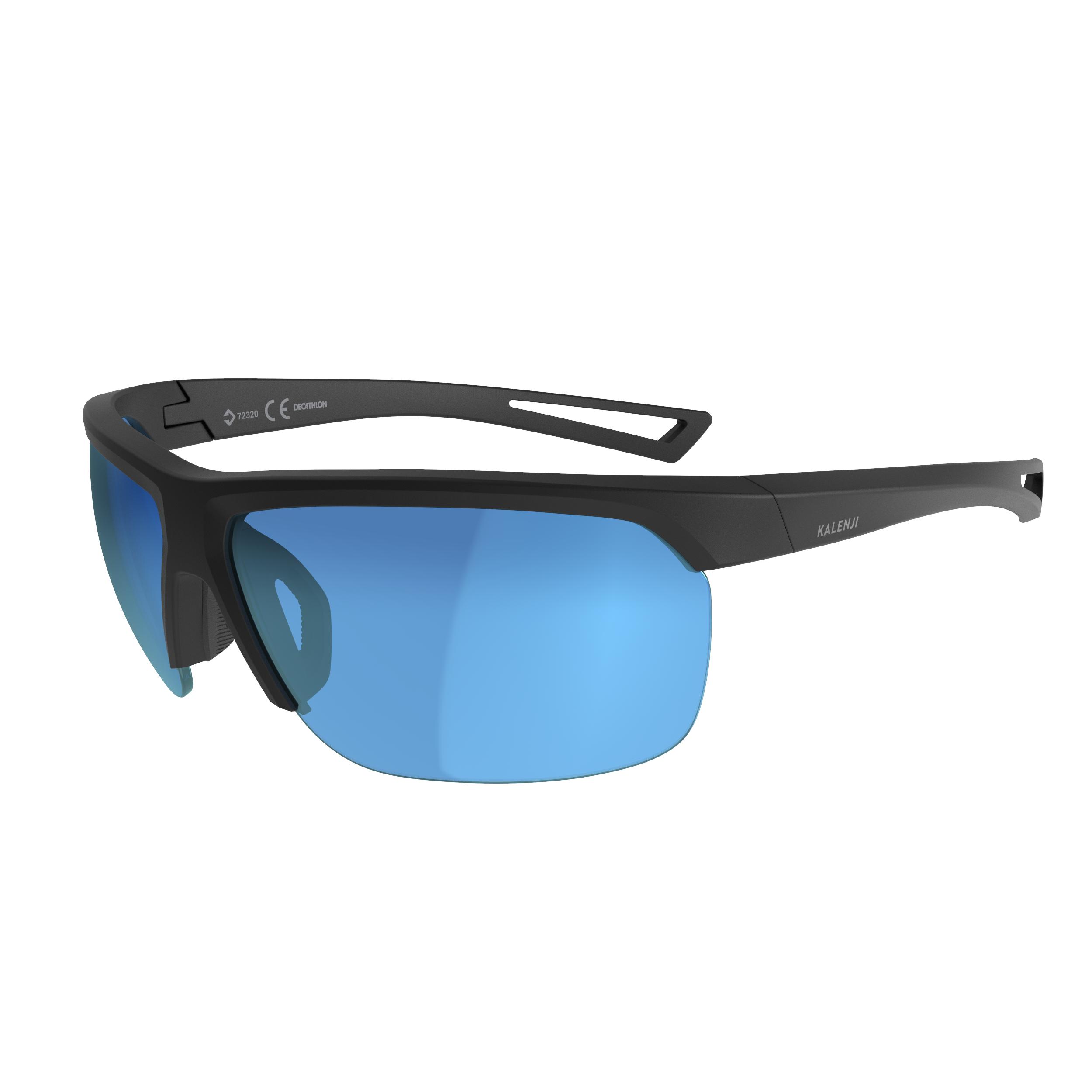 Occhiali running adulto RUNSPORT categoria 3 nero-azzurro KALENJI |  DECATHLON
