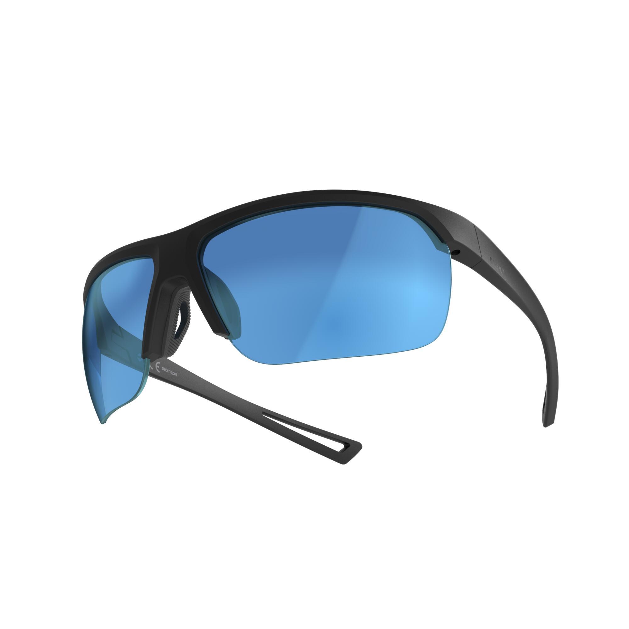 Occhiali running adulto RUNSPORT categoria 3 nero-azzurro KALENJI |  DECATHLON