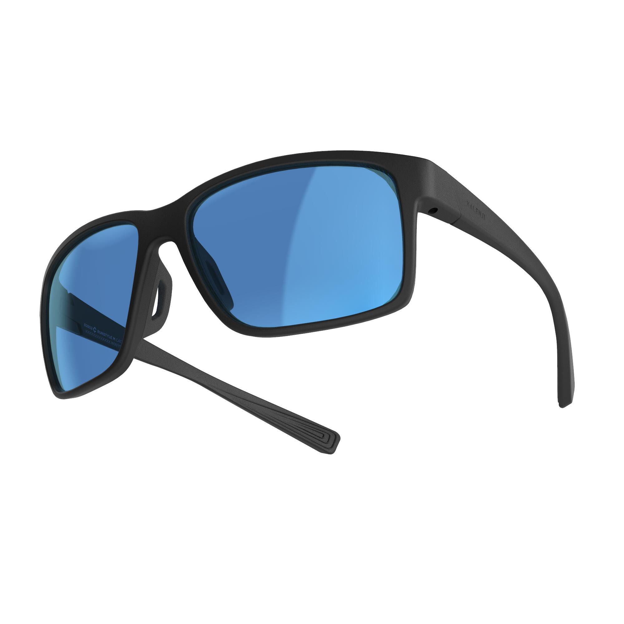 Adult Running Glasses Runstyle 2 Category 3 - black blue 5/8