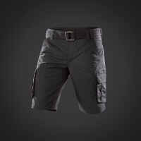 Men's Travel Trekking Cargo Shorts - TRAVEL 100 - Grey