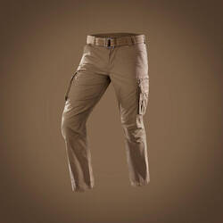 Men's Travel Trekking Cargo Trousers - TRAVEL 500 Brown