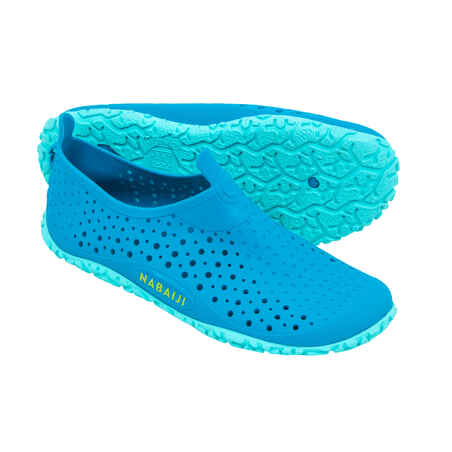 Zapatos acuáticos para alberca en azul y verde para niños Aquadots 100