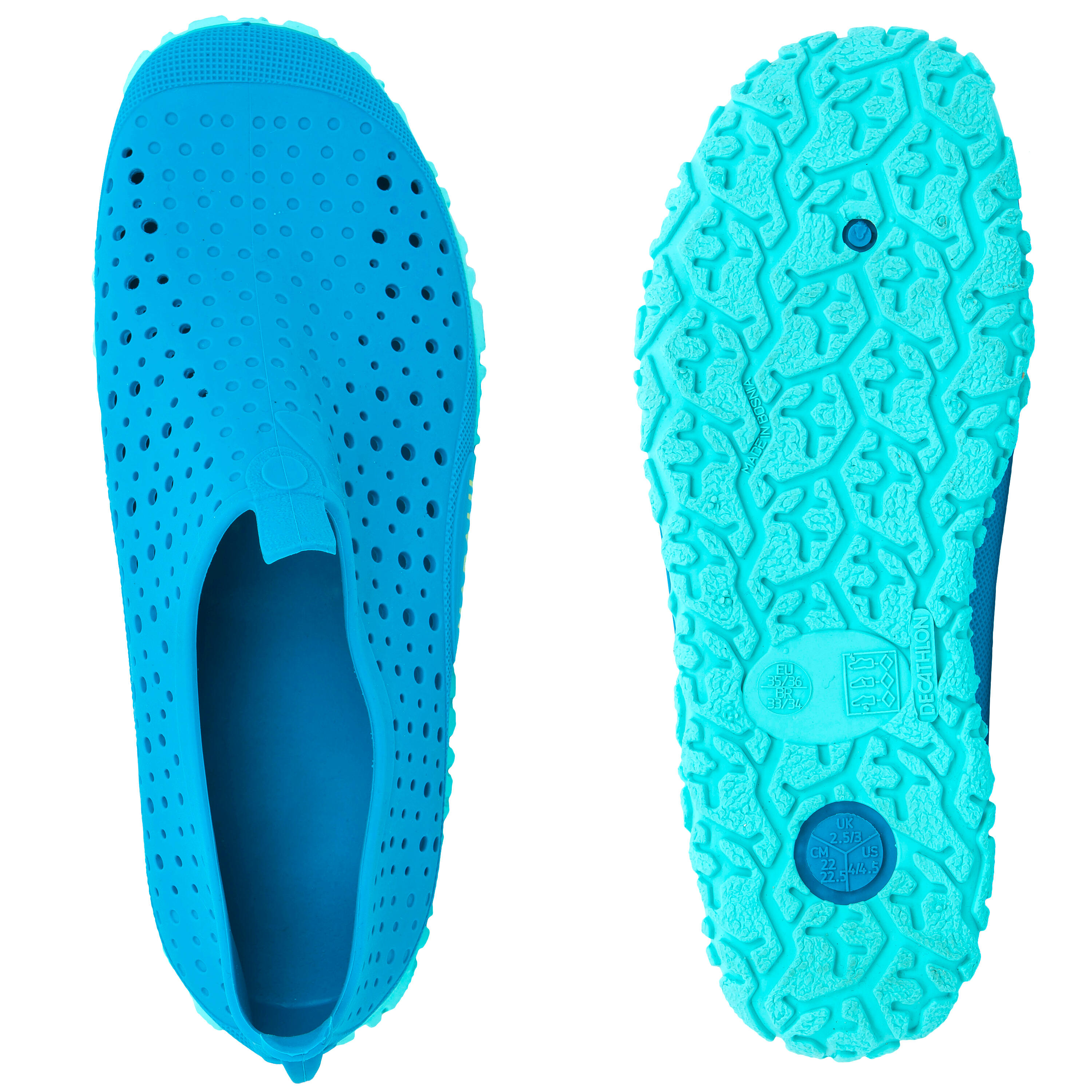 Zapatos acuaticos para alberca en azul y verde para ninos Aquadots 100