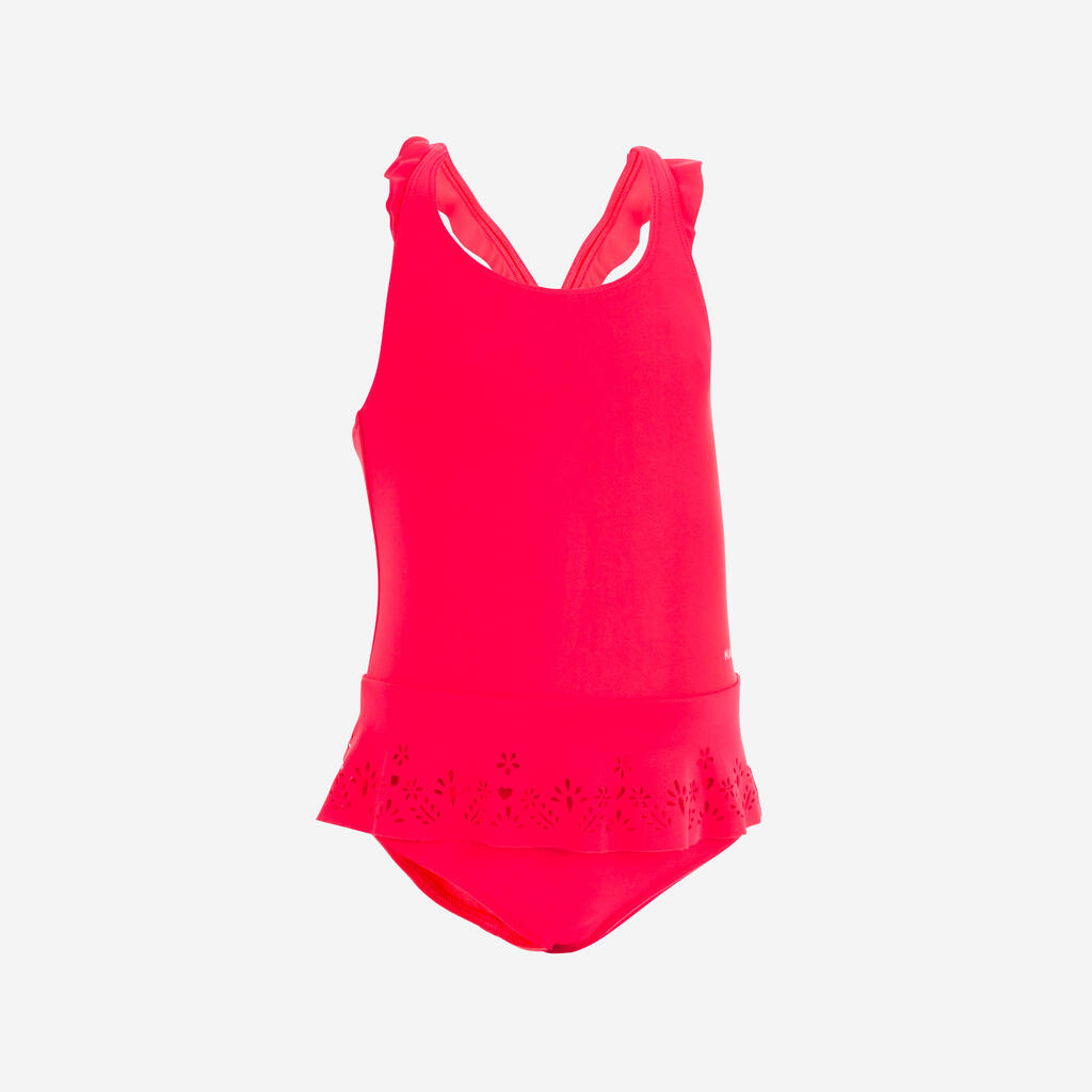 Maillot de bain 1 pièce bébé fille jupette rouge