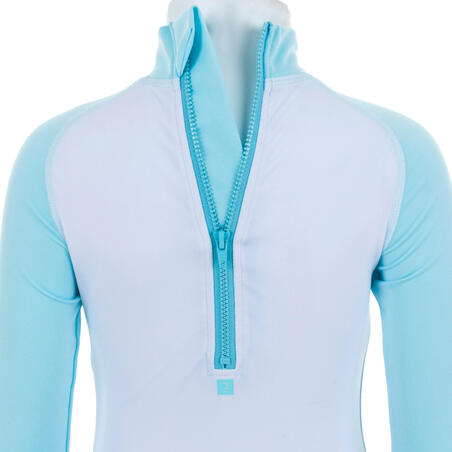 Combinaison De Natation Anti Uv Bebe Enfant Manches Longues Bleu Imprime Decathlon