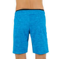 BOYS' LONG SWIMMING SWIM SHORTS ALL CHIN 100 - BLUE