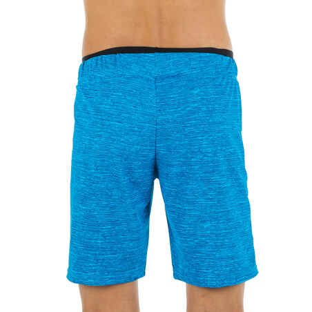 BOYS' LONG SWIMMING SWIM SHORTS ALL CHIN 100 - BLUE