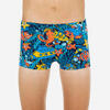 Boxer de Bain Natation Garçon - Fitib - Bleu marine / Rouge vermillon / Miel