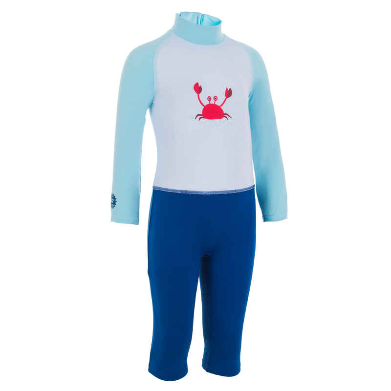 UV-Schwimmanzug langarm Babys/Kleinkinder bedruckt blau  Media 1