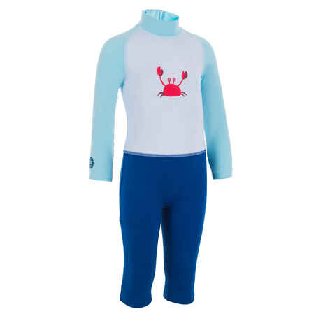 UV-Schwimmanzug Babys/Kleinkinder UV-Schutz 50+ blau/weiß/bedruckt