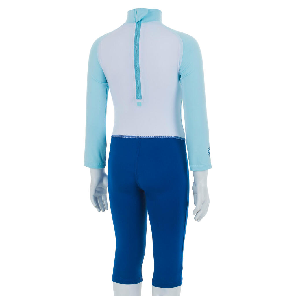 UV-Schwimmanzug langarm Baby -  blau Print