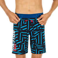 Boys' long swimming swim shorts all jo 100 - black