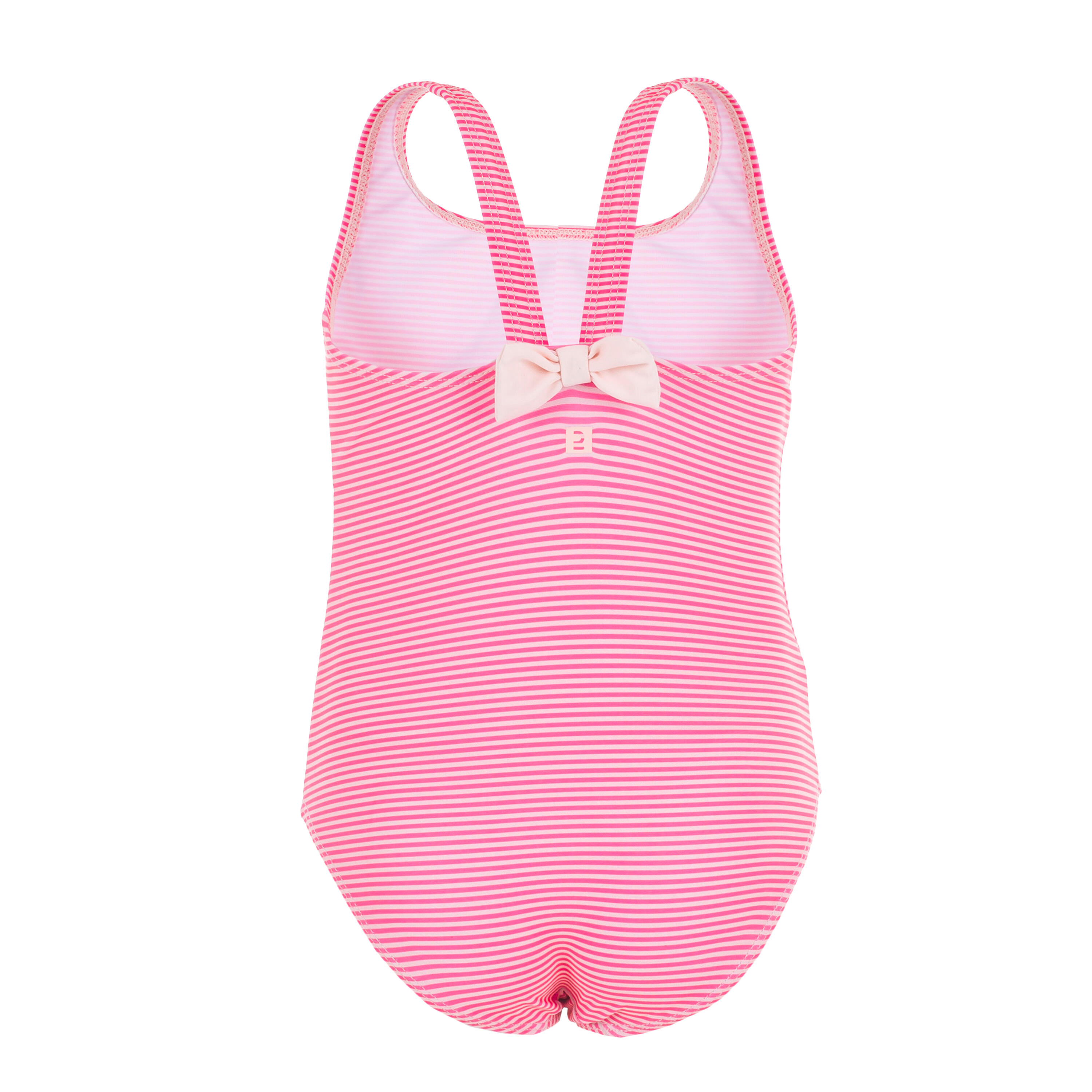 Baby Girls’ 1-Piece Swimsuit - Pink Stripes Print 4/5