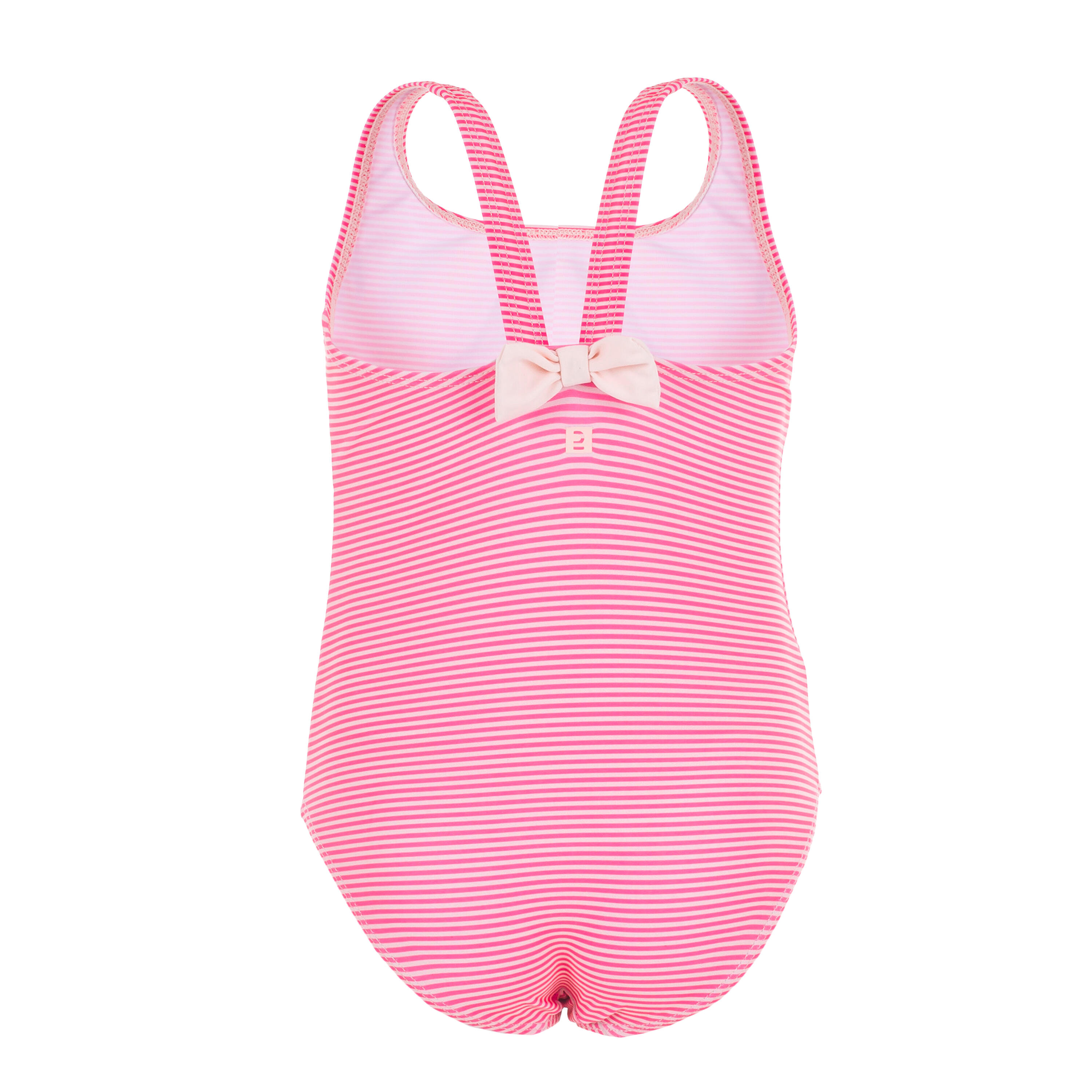 Baby Girls' 1-Piece Swimsuit - Pink Stripes Print 4/5