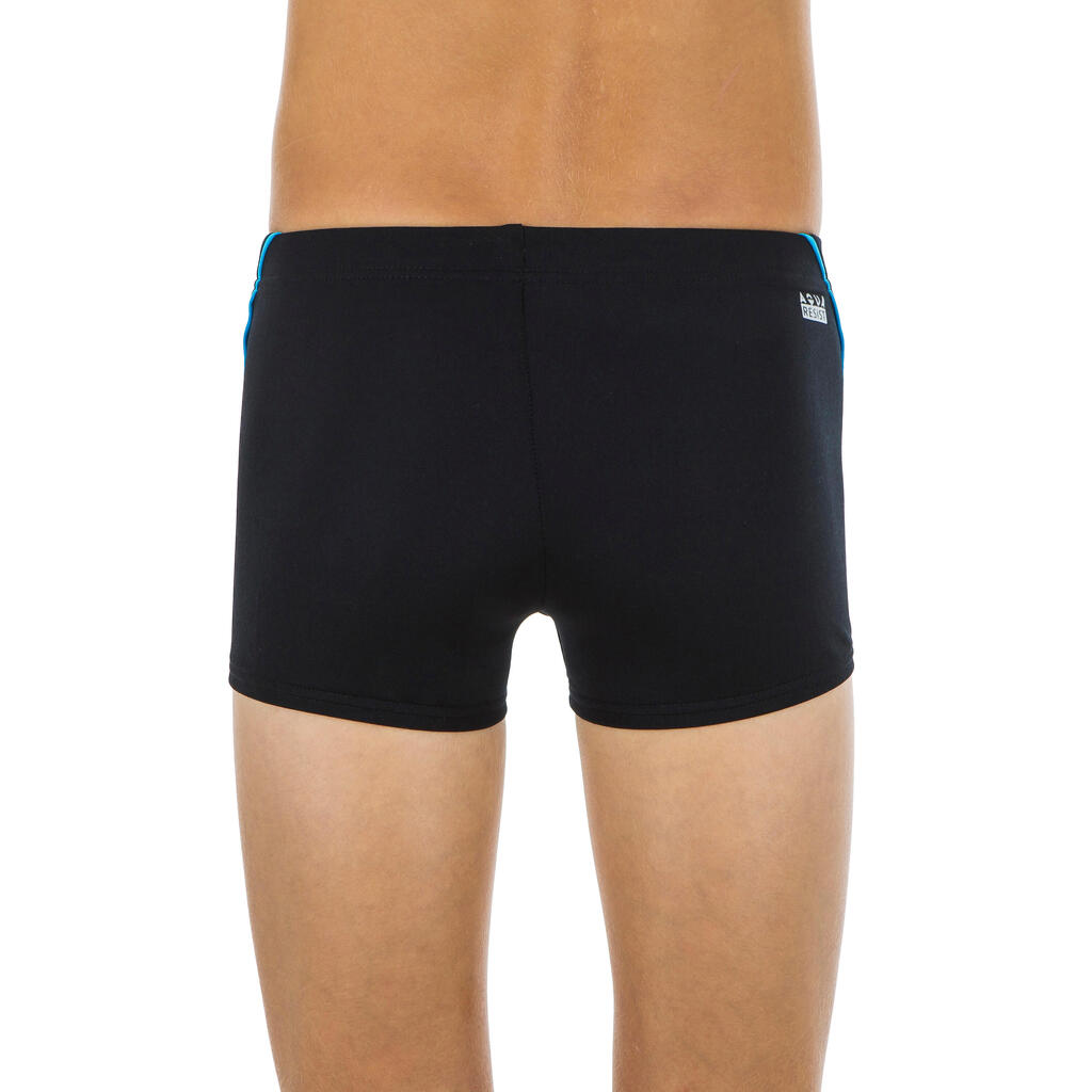 BOYS' SWIMMING BOXER 100 PLUS - BLACK